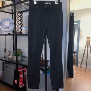 Black High Waisted Ripped Skinny Jeans!